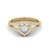 1.05 Cts Round Moonstone Heart Shape 925 Sterling Silver Gold Vermeil Split Shank Women Wedding Ring