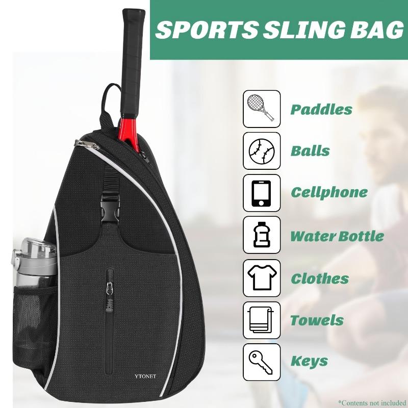 1Pc Unisex Tennis Backpack - Durable Polyester Sports Bag with Multiple Compartments, Adjustable Shoulder Straps and Safety Zip Closure For