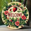 Vintage Strawberry Wall Decor Metal Art Sign for Home Office Garden