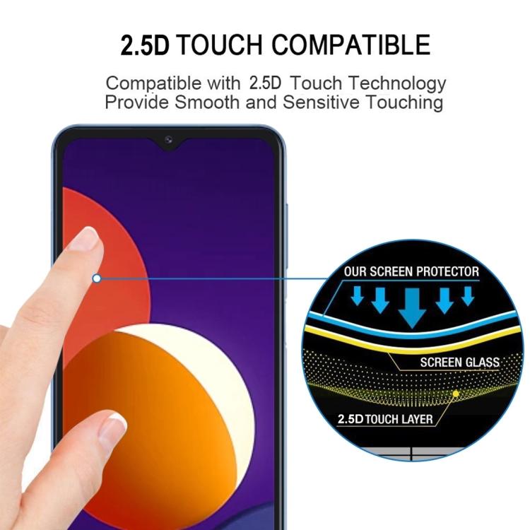 For Samsung Galaxy M12 Full Glue Full Screen Tempered Glass Film