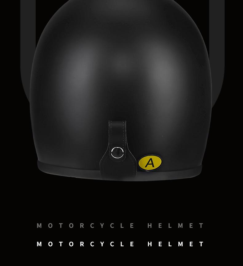 Retro Glass Fiber Motorcycle Helmet for Men & Women - Fits Cruisers & Scooters