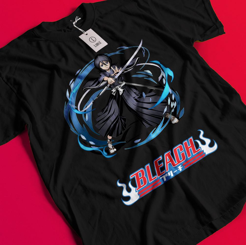 

Rukia Kuchiki Shirt Bleach Anime Tshirt Aizen T-Shirt Ichigo Bankai Yhwach Tee BB704 S
