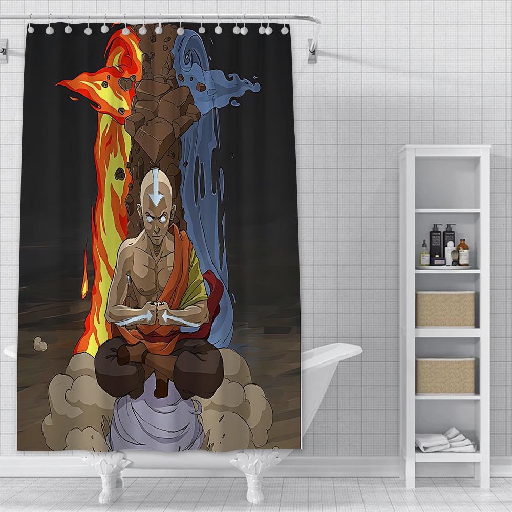 Classic Anime Avatar The Last Airbender Shower Curtain Waterproof Polyester Fabric Paint Bath Curtain Bathroom Decor Curtain