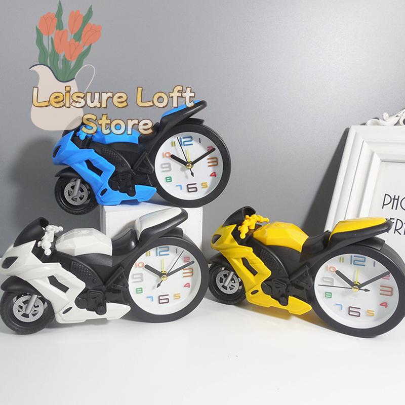 Motorradförmiger Wecker - Tragbarer Schreibtisch- & Nachttischwecker mit Nachtlicht, Geschenk für Kinder, Jungen & Mädchen