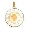 Coin Pendant Tuvalu Horse Clock Frame [Fairy Cullet] K24/18 1/25oz (White)