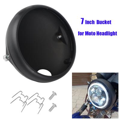 Motorcycle Headlight 7-Inch Retro Bracket Motorcycle Accessories LED Headlight Shell Round Headlight Housing Mount Cover