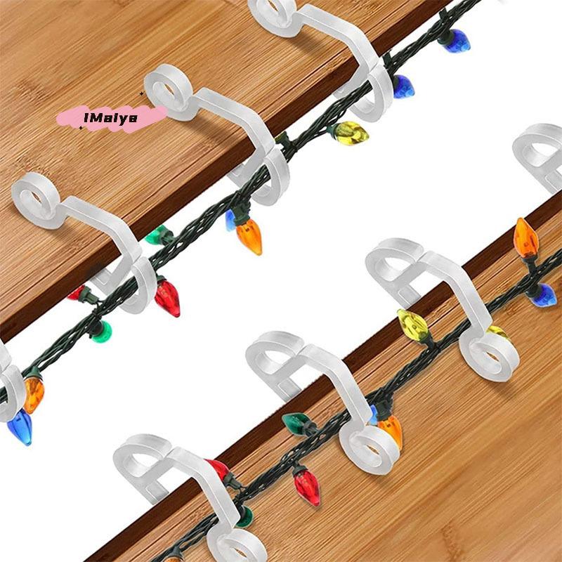 20/50Pcs Outdoor Gutter Hooks Christmas Light Clip Weatherproof Cable Wire Rope Holder for String Lights Holiday Decor