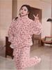 Double-Sided Coral Fleece Thick Pajama Set for Women - Winter 2025 Casual Fashion, Suitable for Indoor and Outdoor Wear.