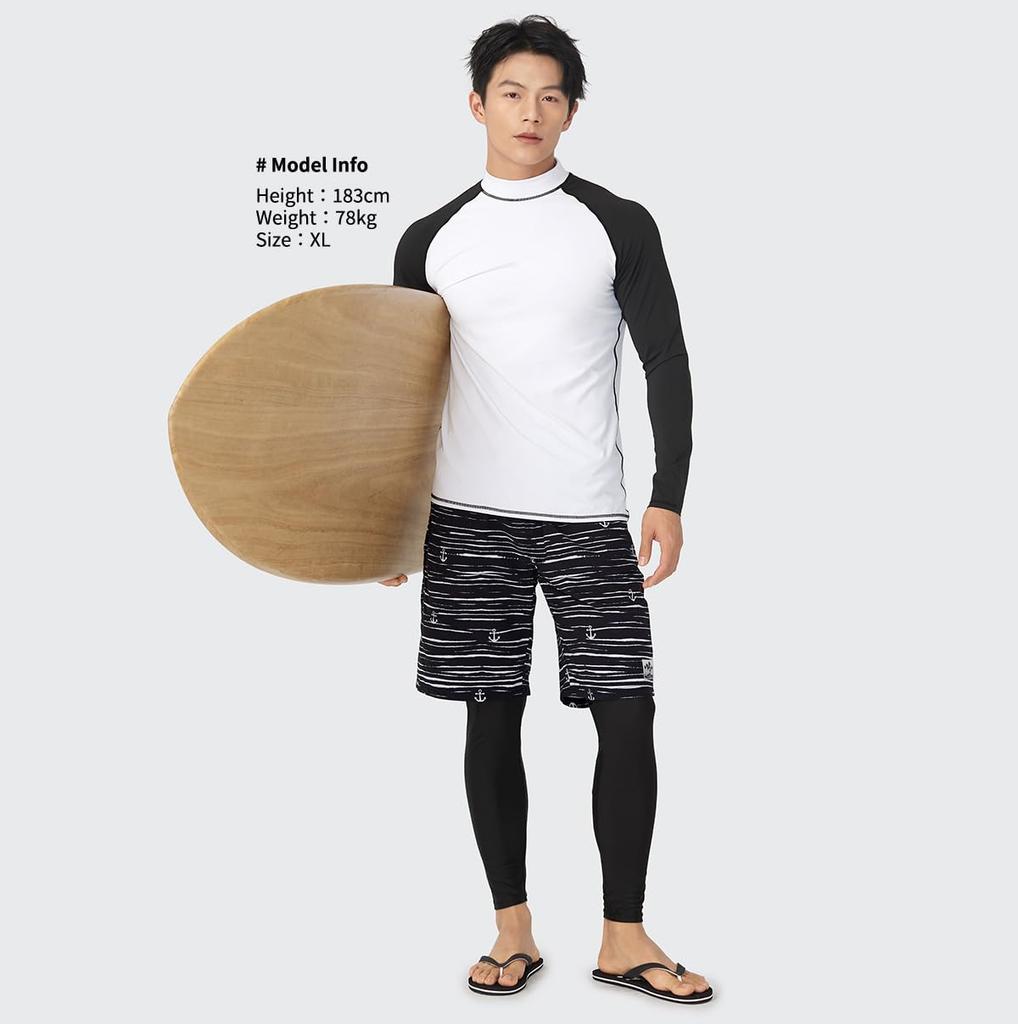 Strój kąpielowy Rashguard Zestaw Góra i Dół Zestaw z Długim Rękawem Koszulka Legginsy Ochrona UV Basen Plaża Morze Kąpiel Sauna Surfing Kombinezon Amfibijny M [Acrais]