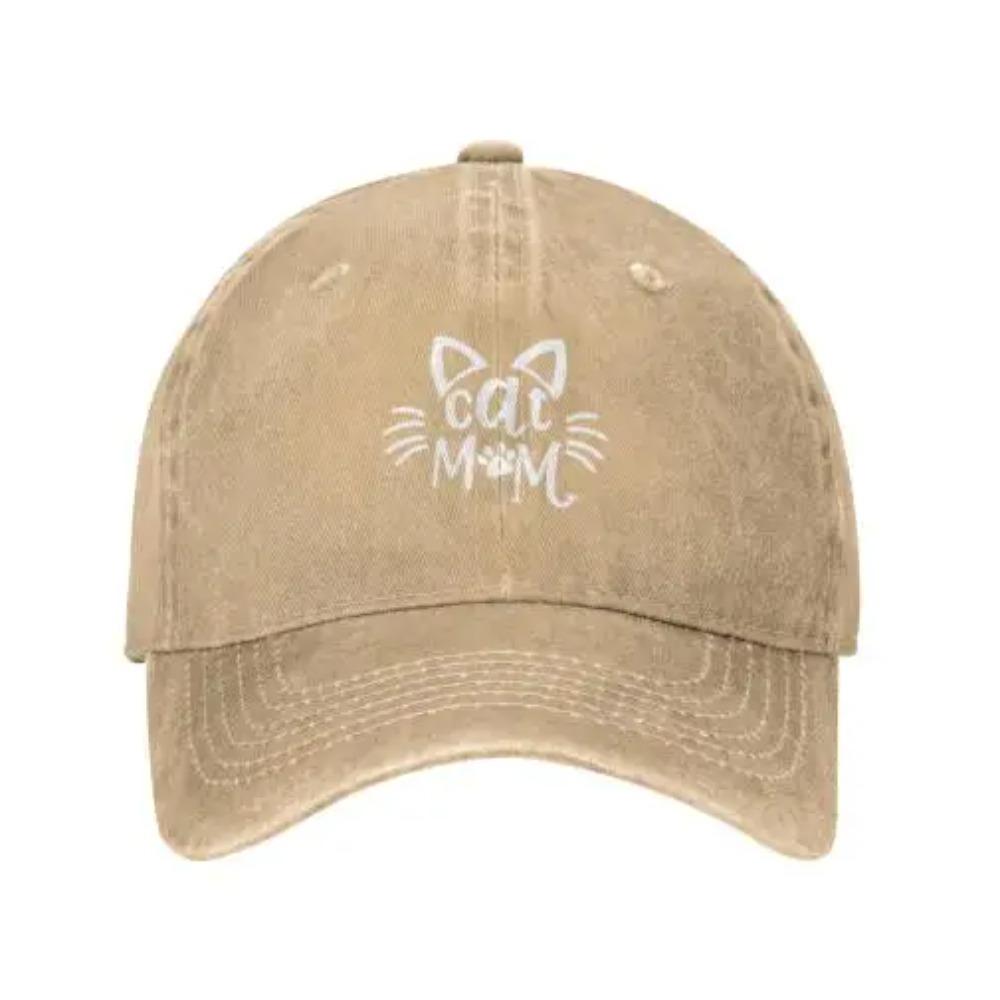 Cat Mom Hats Mama Baseball Cap Denim Adjustable Unisex Hat Cap for Women Snapback Cap Adult Unisex Four Seasons