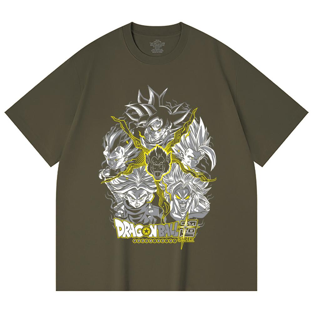 230 Gsm 100% Cotton Dragon Ball V49 Super Saiyan Print Unisex Heavy Cotton T Shirt