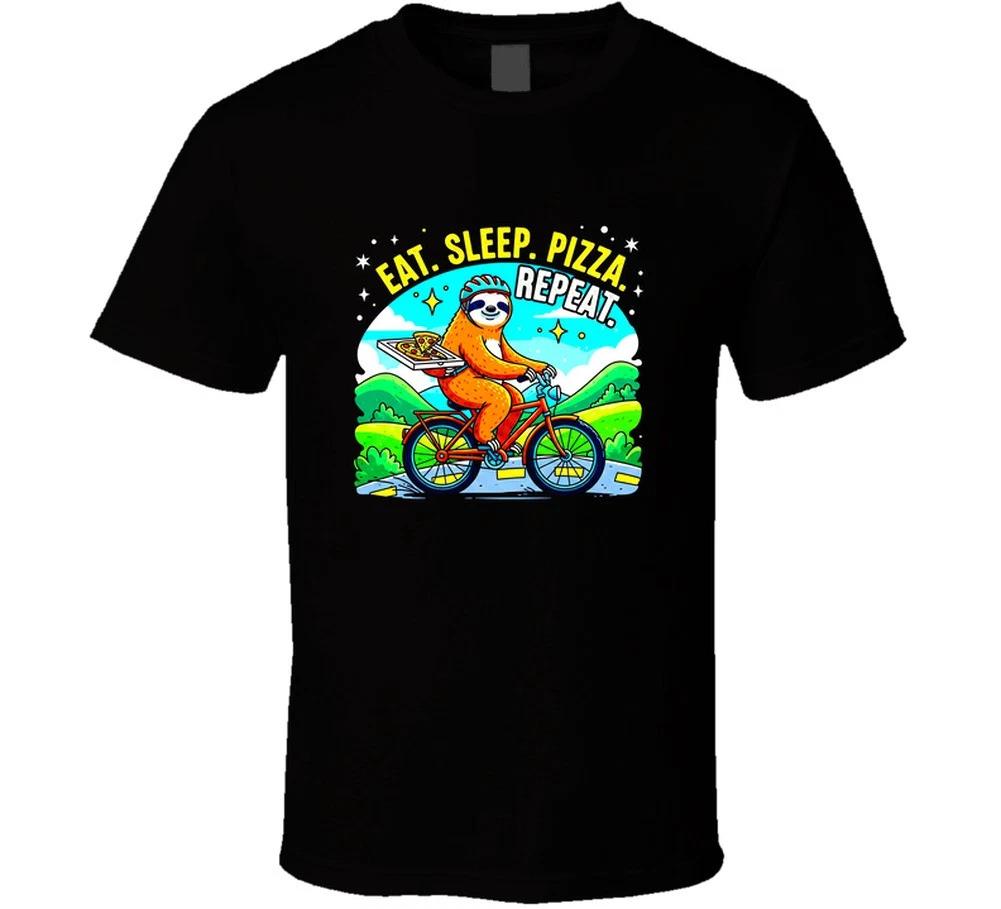 Sloth Life Eat Sleep Pizza Repeat Funny Gift T Shirt 3XL