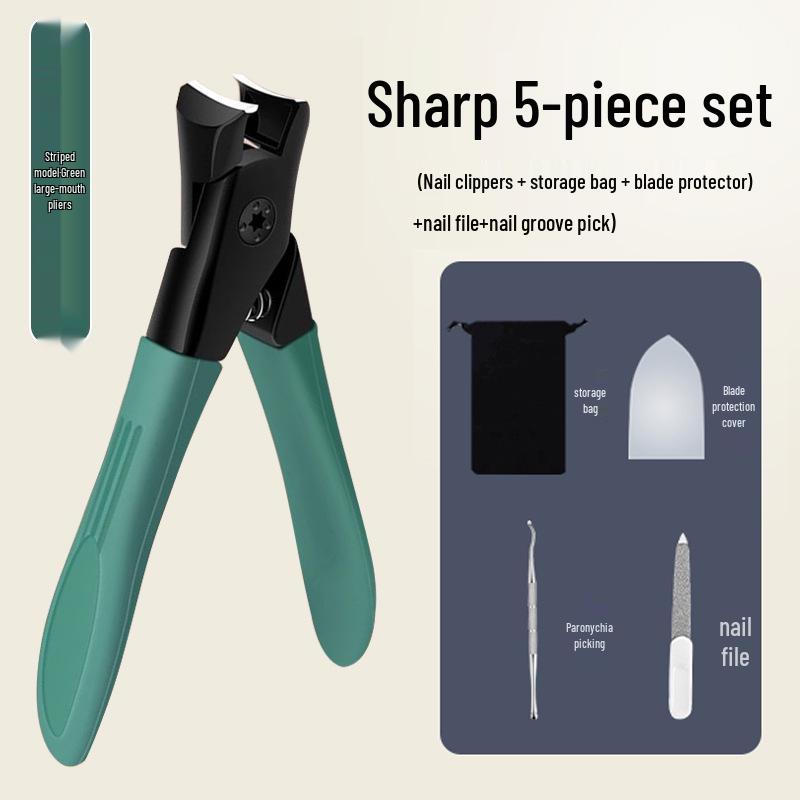 Cortador de Unhas Grande de Aço Inoxidável com Borda Inclinada Anti-Salpicos