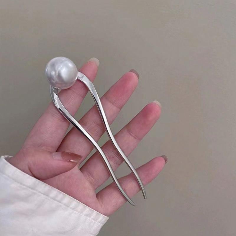 1pc Fashionable U-Shaped Faux Pearl Hair Clip Minimalist Luxury Niche Hair Accessory Hair Bun Hair Pin Hair Bun Maker Bun Hair Piece Hair Styling Pins