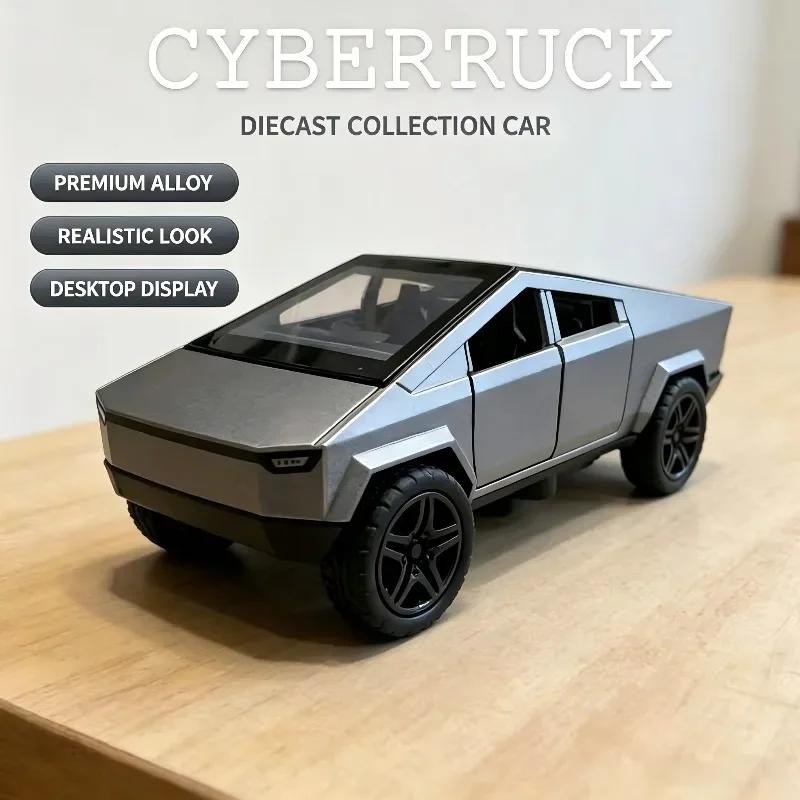 1:36 Pickup Truck Diecast Alloy Vehicle Model, Pull Back Simulation Toy With 3 Openable Doors, Desktop Collection Ornament,