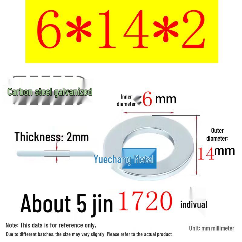 Galvanized Iron Flat and Square Washer Set - Thick, Enlarged, Extra Large, and Special Shapes