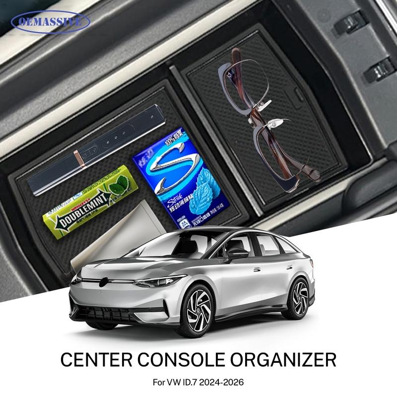 Pro VW ID7 Box na odkládací přihrádku pod loketní opěrku Organizér Podnos Vhodné pro modely ID7 GTX Tourer 2024-2026 Středová konzole dělicí držák