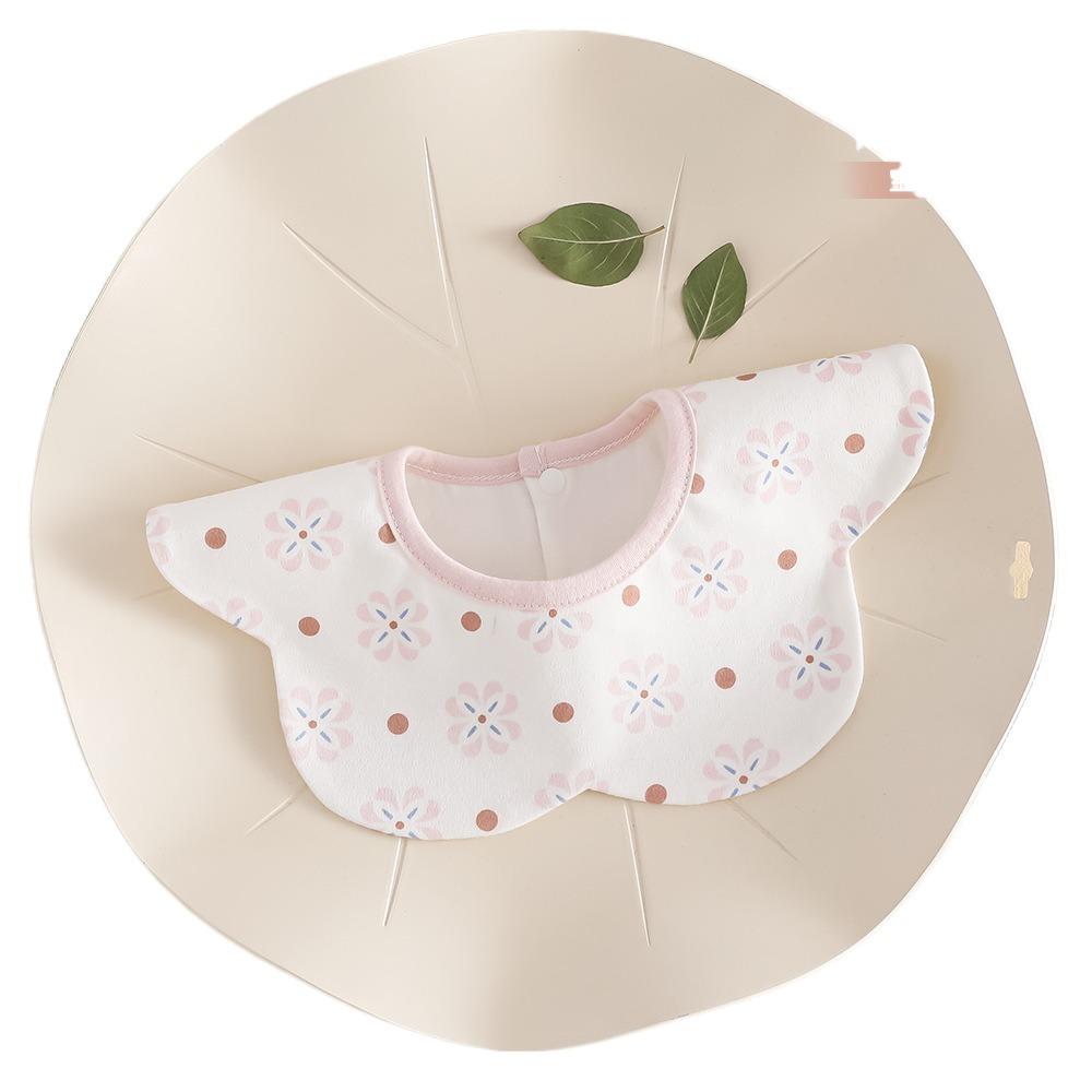 Flower Shape Baby Drooling Bibs Round Neck Saliva Towel Cloths Cute Baby Cotton Bibs  Infant
