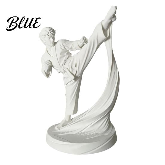 Display Case Ornament Martial Arts Karate Man Kick 3D Printed Statue White Figurine Sculpture Sculpture Taekwondo Character Desktop Ornament