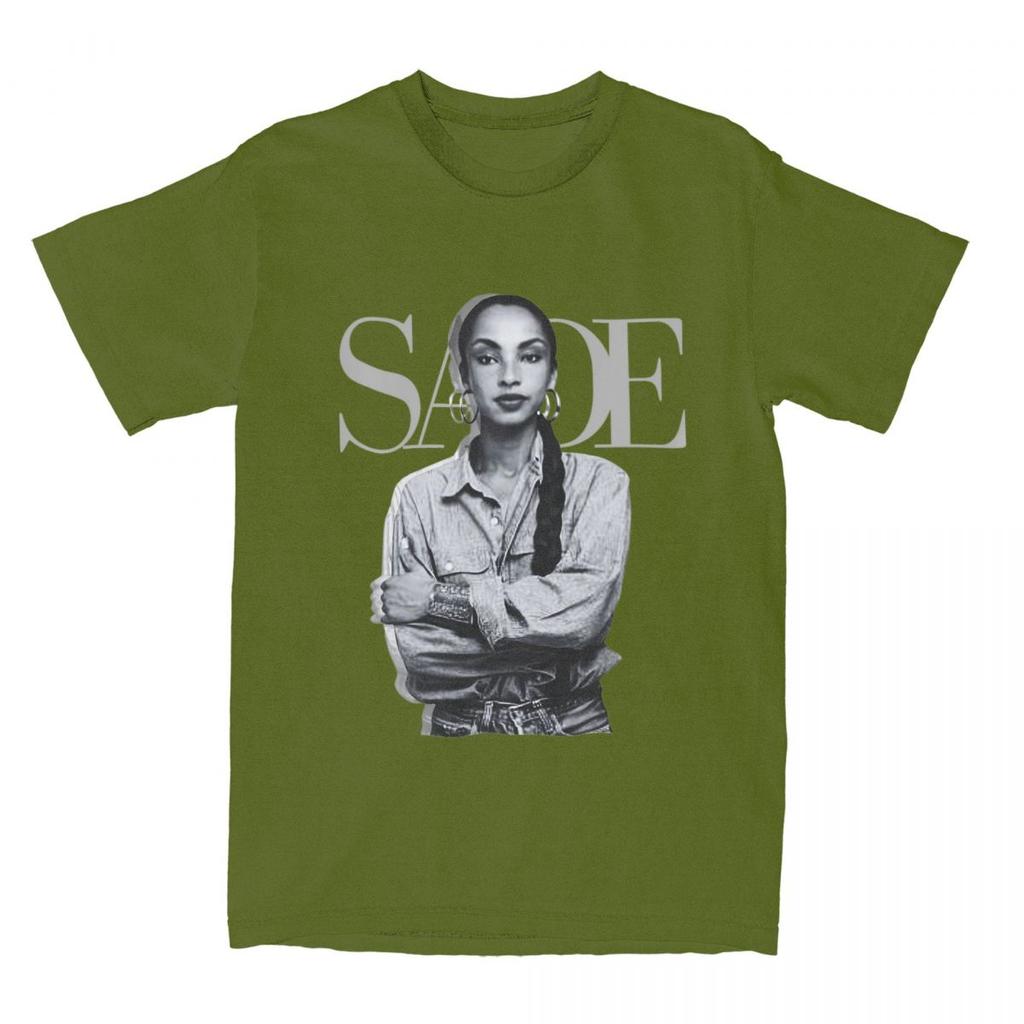 S-Sade Adu 80s Music T Shirts for Men Pure Cotton Vintage T-Shirts Round Collar Tees Short Sleeve Clothes New Arrival