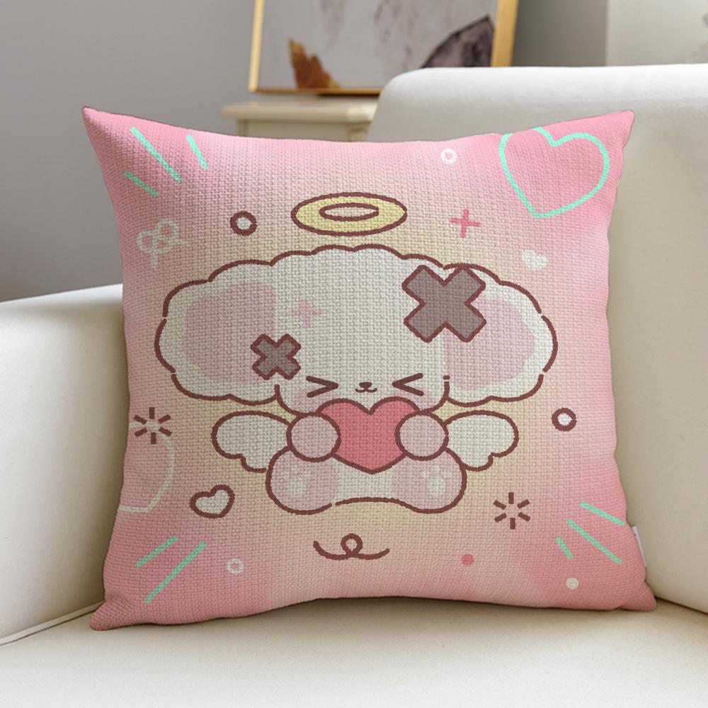 

Sweet CCute NNonoS Cushion Cover Breathable and skinfriendly linen pillowcase square removable and washable cushion 30X30cm
