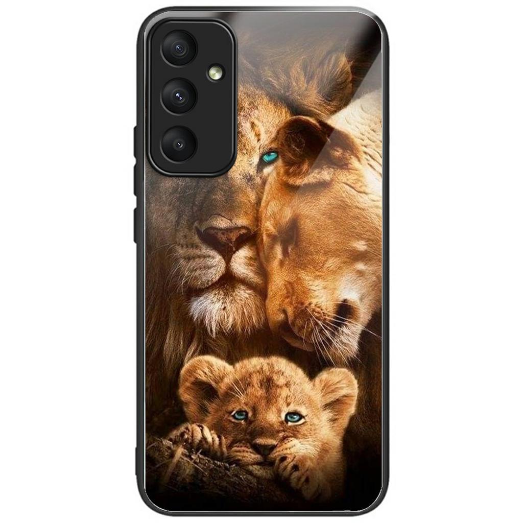For Samsung Galaxy A56 5G Case Pattern Printing Tempered Glass TPU Drop-Proof Phone Cover