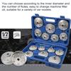 15pcs Cap Oil Filter Wrench Socket Set Car Hand Remover Tool Kit 1/2inch 12.5mm Square Drive Car