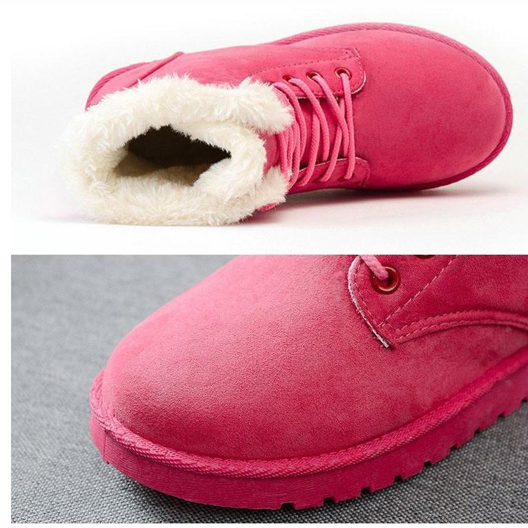 Thickened Shoes Fleece Casual Short Tube Winter Boots Women Comfortable Warm Large Size Rubber Snow Boots