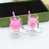Creative Simulation Red Wine Goblets Makaron Double Beverage Cups Milk Tea Earrings Innovative Cute Accessories