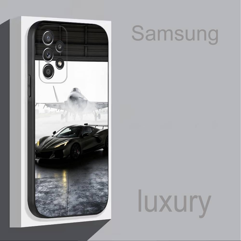 Car C-CorvetteS C8 C7 COOL For Samsung S 25,24,23,22,30,21,10,9,Ultra,Plus,Lite,FE,4,5G Phone Case Black Soft Case