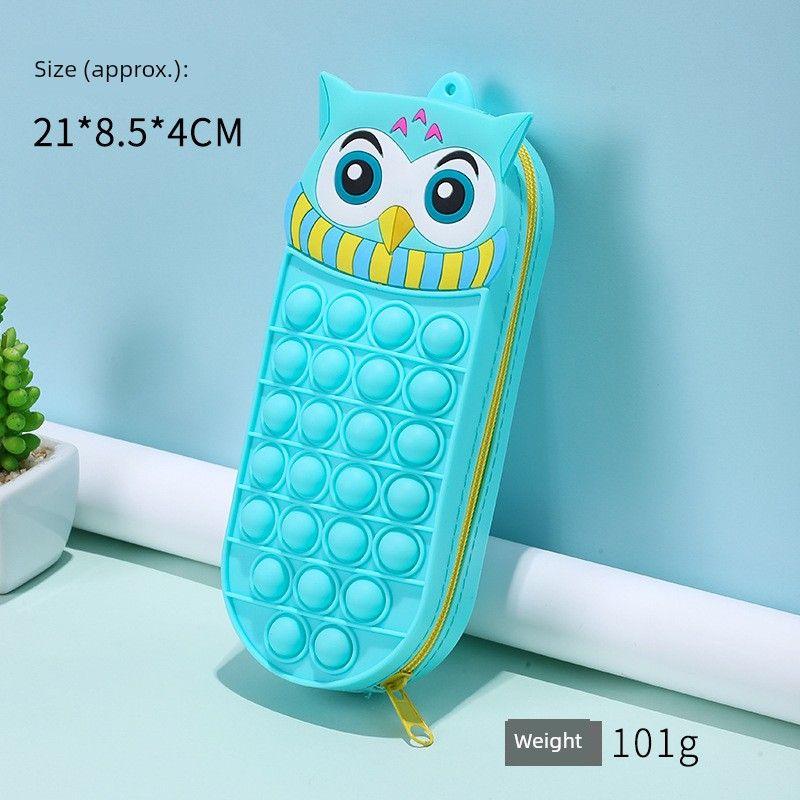 

Giraffe Rabbit Panda Owl Decompression Pencil Case Student Kids Cute Waterproof Stationery Pencil Case Buggy Bag Sky Blue