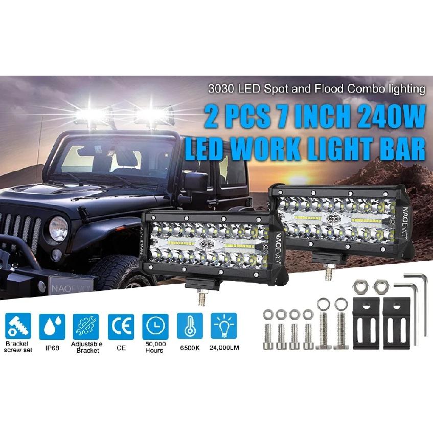 NAOEVO 4 Zoll 2 Stück LED Pod Lichter Spot Flut Combo LED Nebel Fahrlicht 4x4 Offroad Lichter Arbeitsleuchten für LKW Boot ATV UTV Jeep