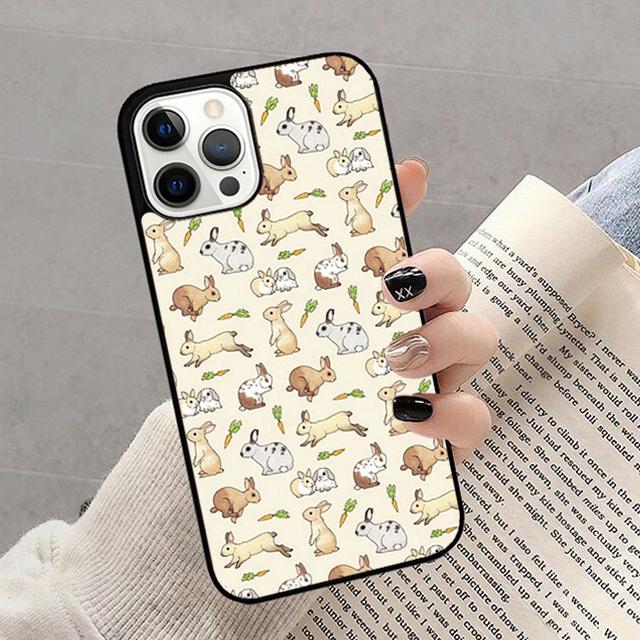 Cartoon Rabbit Bunny Phone Case For iPhone 17 Air 14 13 12 16Pro Max 15 Plus Max Cover Shell
