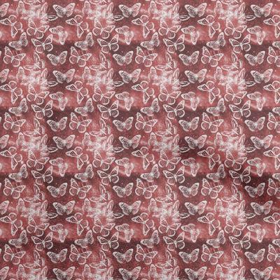 Cotton Flex Dark Rose Brown Fabric Butterflies Craft Projects Decor Fabric Printed By The Yard 40 Inch