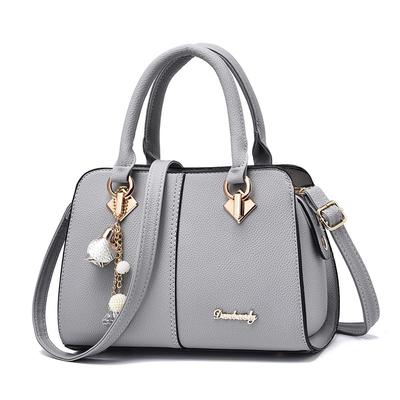 Solid Color Fashion Handbag Pu Women's Bag Fashion Shoulder Messenger Bag
