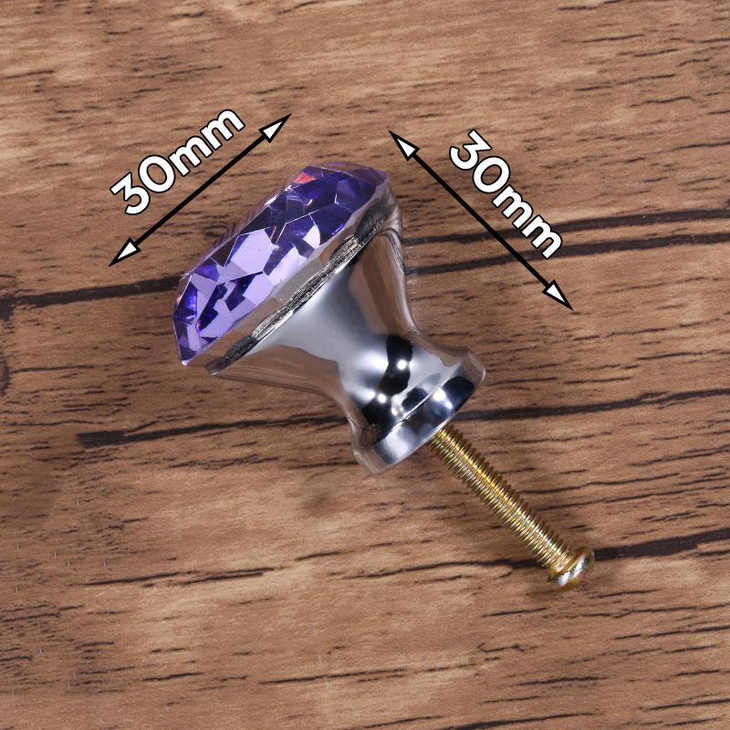 KAK 30mm Crystal Cabinet Knobs and Handles Kitchen Handles Drawer Knobs Diamond Dresser Pulls Furniture Knob Cabinet Hardware