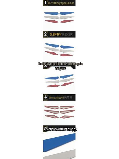 21 Kustu Front Grille Trim: Three-Color Stainless Steel Anti-Scratch Strip