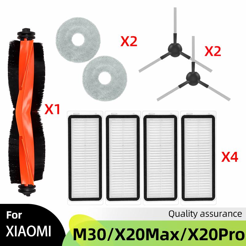 Fit For Xiaomi Mijia M30 D102 / Xiaomi X20 Max D109GL / Xiaomi X20 Pro D102GL Parts Main Side Brush Filter Mop Cloth Dust Bag