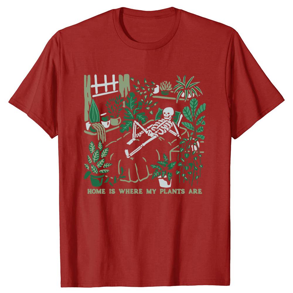 Funny Plants Lover Gardener Home Is Where My Plants Are Tshirts Tshirt Men Womens Fashion Casual Oversized 100 Cotton T Shirt S