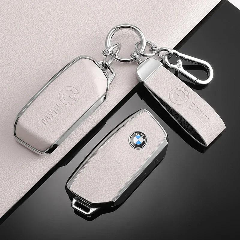 LJFJN1 Car Sticker TPU Car Key Cover Case Shell Bag for BMW X1 U11 X7 X5 G05 LCI I7 IX XM Series 7 740Li U06 G81 M3 2023 2024 Keychain