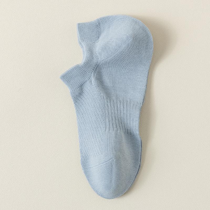 

Мужские летние хлопковые дышащие бесшовные сетчатые спортивные носки с мелкой пяткой, не сползающие 1 pair синий