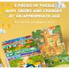 9-Piece Wooden Children'S Jigsaw Puzzle Toy For Early Childhood Education Cartoon Animal Transportation Cognitive Puzzle