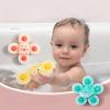 Baby Cartoon Fidget Spinner Toys Colorful Insect Educational Toy Kids Fingertip Rattle Bath Toys Set for Boys Girls Gift