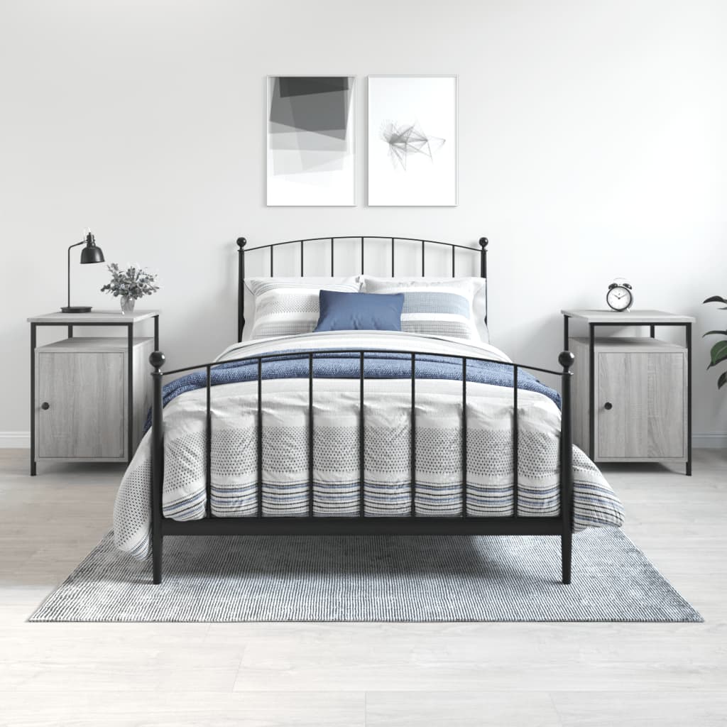 Nightstands (2 pcs) Grey Sonoma 40 x 42 x 60 cm Particleboard