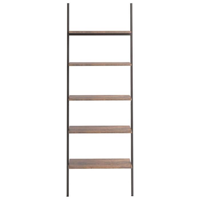 VidaXL Étagère inclinée à 5 niveaux Marron foncé et noir 64x34x185,5cm 336377