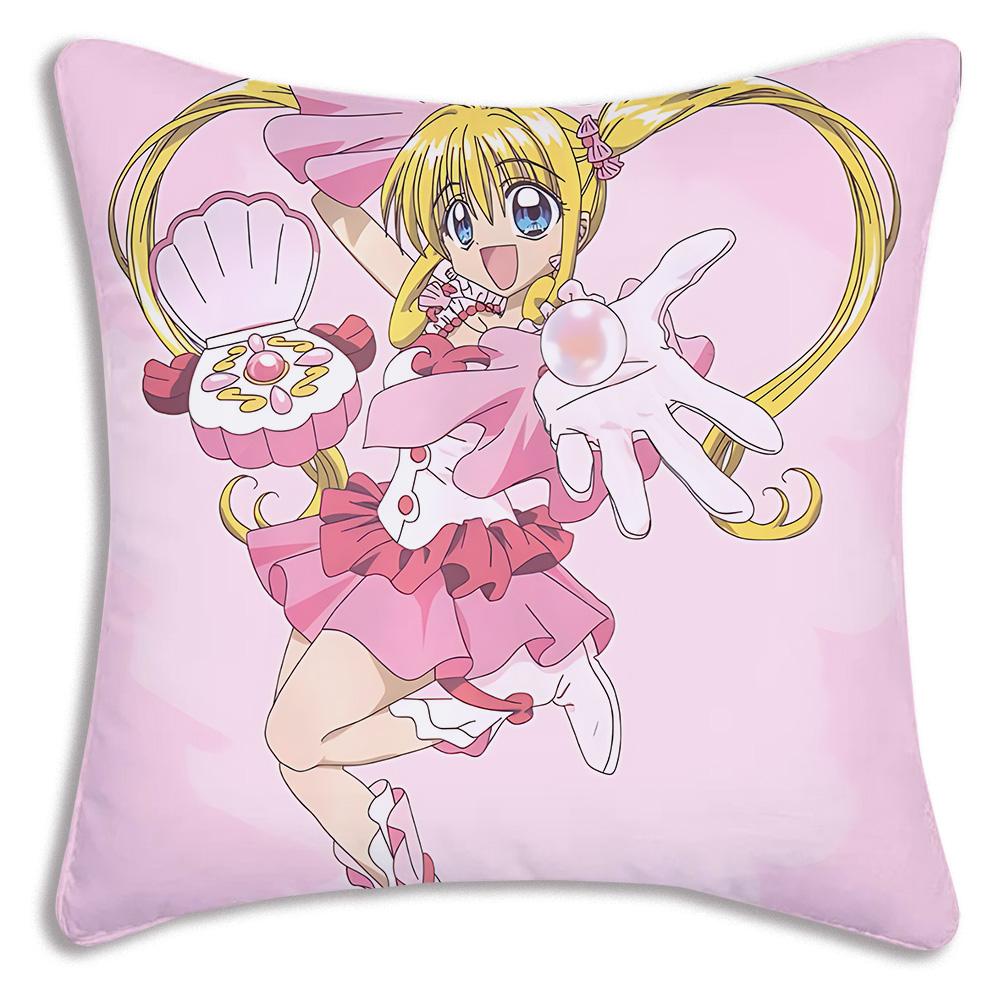 Anime M-Mermaid Melodys Pillow Covers Cartoon Sofa Decorative Home Double-sided Printing Short Plush Cute Cushion Cover