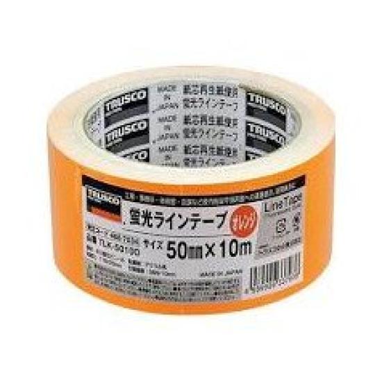 TRUSCO Fluorescent Line 50mm x TLK5010O Tape, 10m, Orange,