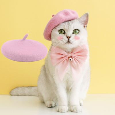 Yousheng Haustierhut Verstellbar Niedlicher Katzenbarett Bequem Weich Hundekostüm Kopfbedeckung Foto Requisiten Haustier Mode Accessoires