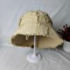 Distressed Washed Vintage Punk Double-sided Bucket Hat Man Woman Summer Ripped Rough Selvedge Y2K Sun Hat