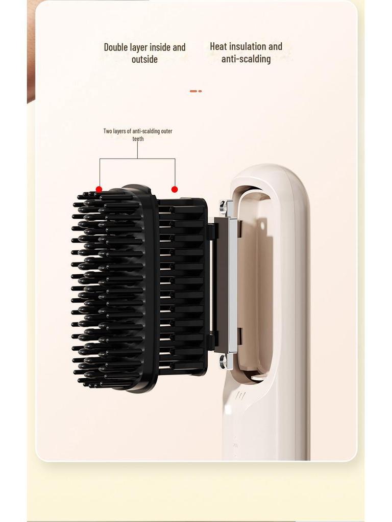 Rechargeable Wireless Ceramic Hair Straightener Comb - Fast Heating & Negative Ion Technology